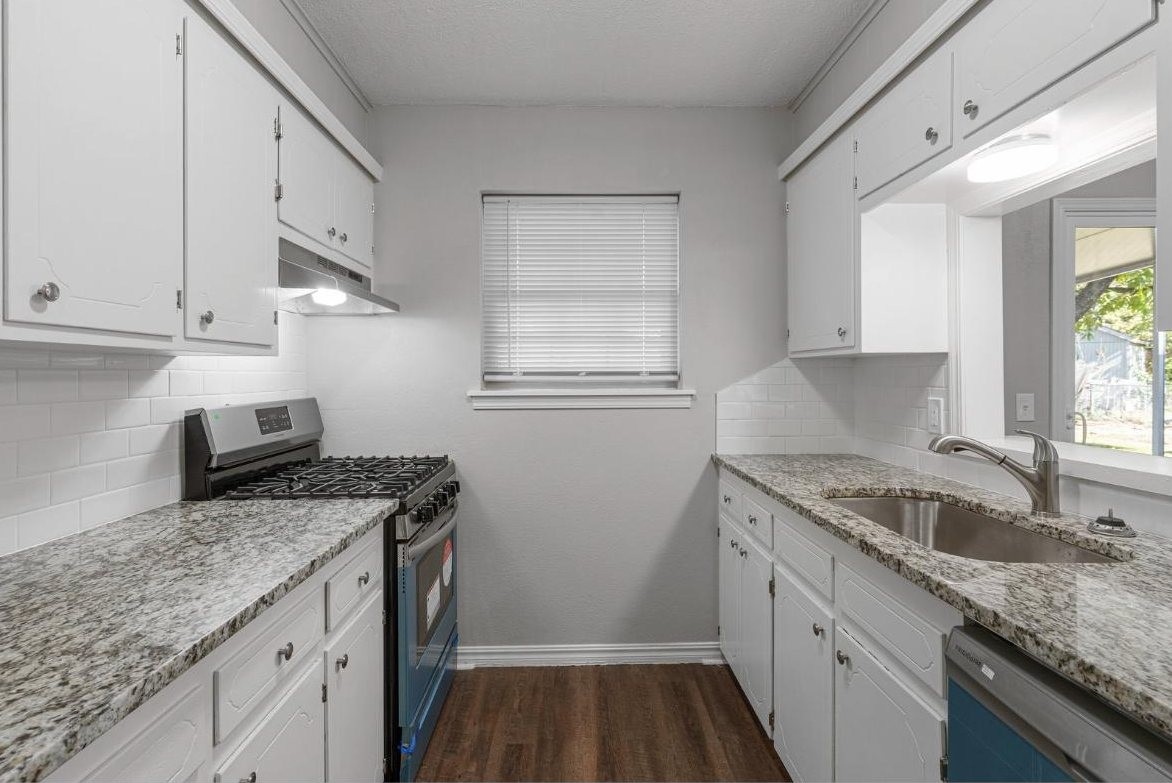 Remodeled kitchen in a Tulsa rent to own home